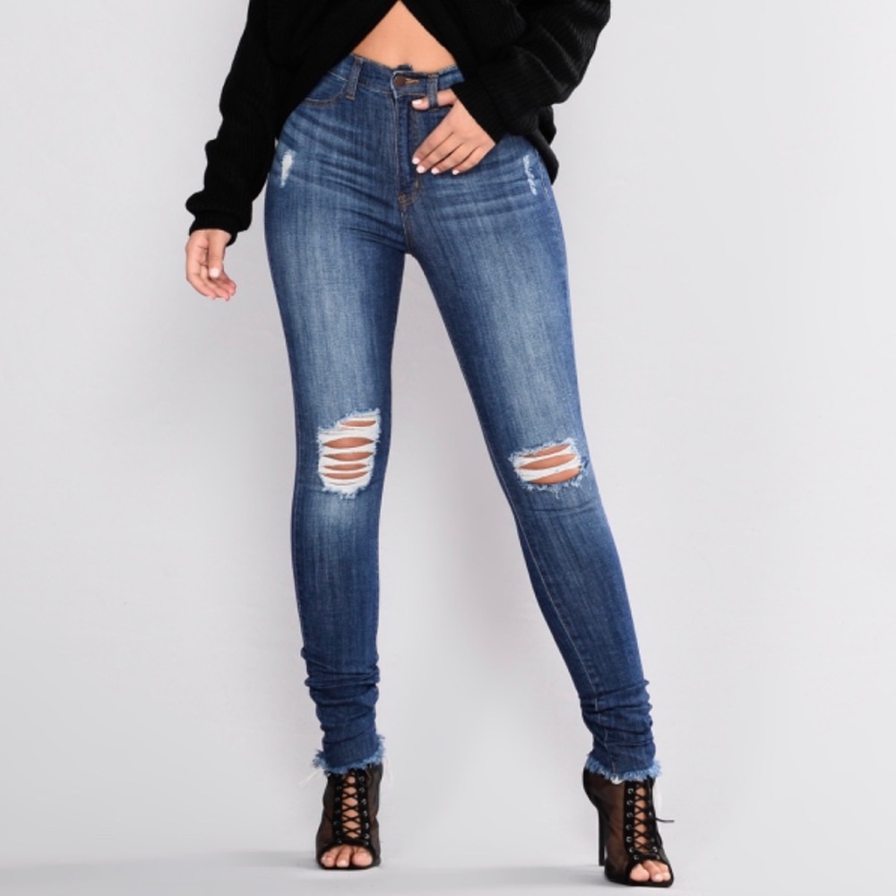 Skinny Jeans— “Estelle” Medium Blue Wash
